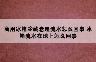 商用冰箱冷藏老是流水怎么回事 冰箱流水在地上怎么回事